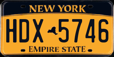 NY license plate HDX5746