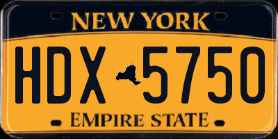 NY license plate HDX5750