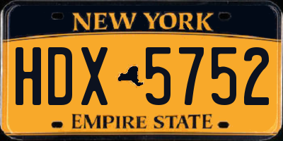 NY license plate HDX5752