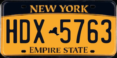 NY license plate HDX5763