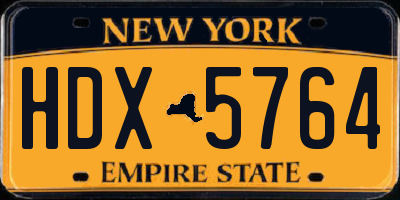 NY license plate HDX5764