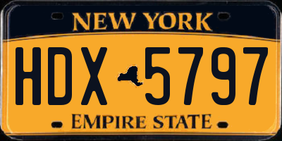 NY license plate HDX5797