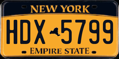 NY license plate HDX5799