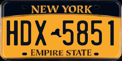 NY license plate HDX5851