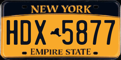 NY license plate HDX5877