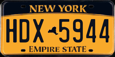 NY license plate HDX5944