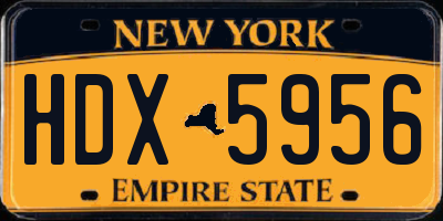 NY license plate HDX5956