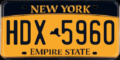 NY license plate HDX5960