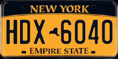 NY license plate HDX6040