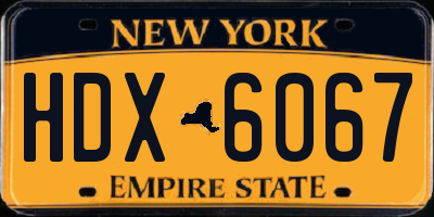 NY license plate HDX6067