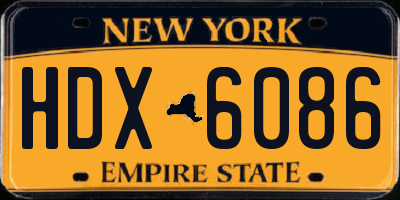 NY license plate HDX6086