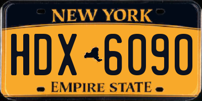 NY license plate HDX6090