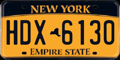 NY license plate HDX6130
