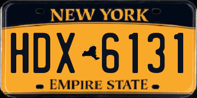 NY license plate HDX6131