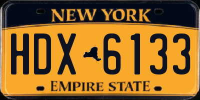 NY license plate HDX6133