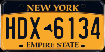 NY license plate HDX6134