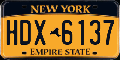 NY license plate HDX6137