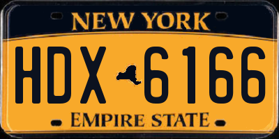 NY license plate HDX6166