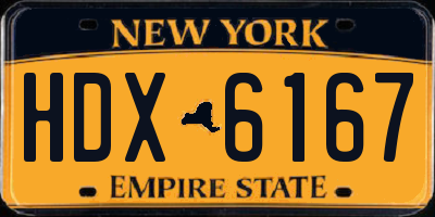NY license plate HDX6167