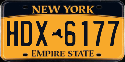 NY license plate HDX6177