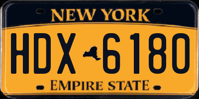 NY license plate HDX6180