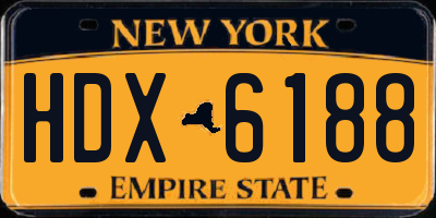 NY license plate HDX6188