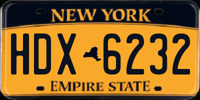NY license plate HDX6232