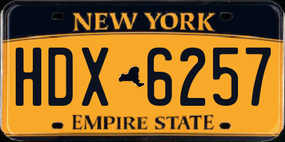NY license plate HDX6257