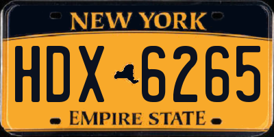 NY license plate HDX6265
