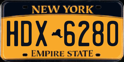 NY license plate HDX6280