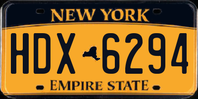 NY license plate HDX6294