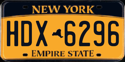 NY license plate HDX6296