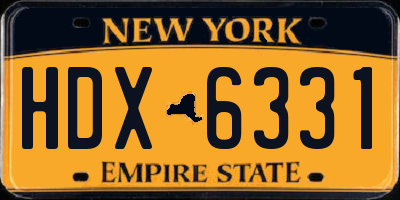 NY license plate HDX6331
