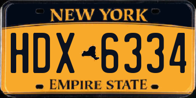 NY license plate HDX6334