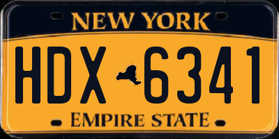 NY license plate HDX6341