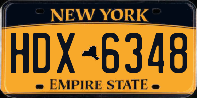NY license plate HDX6348