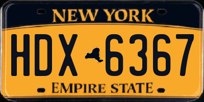 NY license plate HDX6367