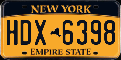 NY license plate HDX6398