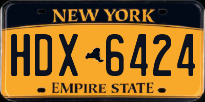 NY license plate HDX6424