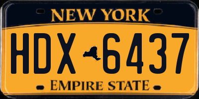 NY license plate HDX6437