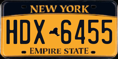 NY license plate HDX6455