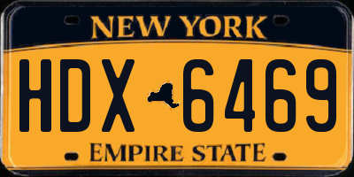 NY license plate HDX6469