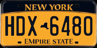 NY license plate HDX6480