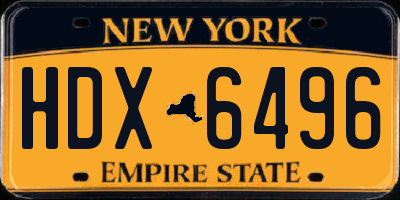 NY license plate HDX6496