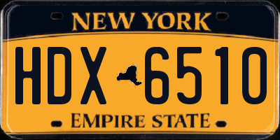 NY license plate HDX6510