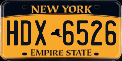 NY license plate HDX6526