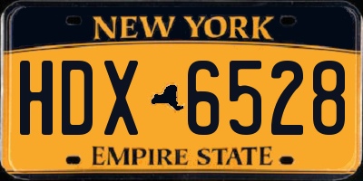 NY license plate HDX6528