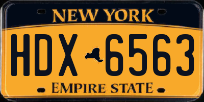 NY license plate HDX6563