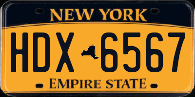 NY license plate HDX6567