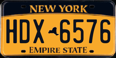 NY license plate HDX6576